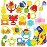 nurbo 18pcs新生児幼児赤ちゃんGirl BoyおもちゃRattles Developmental Musical Toy Set with Feeding Bottle
