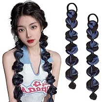 Amazon.co.jp: ADOFUN 三つ編み ウィッグ ヘアエクステ 三つ編み