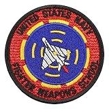 WappenCook ワッペン ベルクロパッチ 面ファスナー メス無し 刺繍 ミリタリー パッチ 米海軍 NAVY 戦闘兵器学校 トップガン サバゲー ベルクロ マジックテープ 直径約7.5cm
