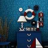3Dの自己粘着性の壁紙ロマンチックなシンプルな平原の青い寮のベッドルームの壁のステッカーのリビングルームの寝室の装飾の壁紙は、3つ1つ買う ( Color : Blue )