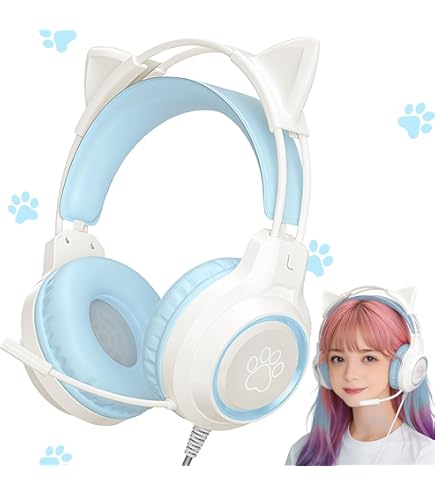 Amazon.co.jp: ヘッドホン 猫耳ヘッドホン ゲーミングヘッドセット