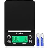 Ataller Digital Coffee Scales with Timer, 2 in 1 Kitchen Food Scale, Electronic Espresso Scale, Drip Coffee Scale with Large