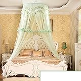 Extra LargeサイズラウンドフープベッドキャノピーネッティングMosquito NetフィットCrib、ツイン、フル、クイーン、キング 150x200cm(59x79inch) グリーン EN