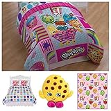 Shopkins Complete Kids Bedding Set w/ Reversible Comforter, Sheets, Pillow Case, Plush Blanket & Koo