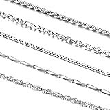 [Silvora] シルバー925 ネックレス チェーン レディース フレンチロープチェーン 細め 長さ45～70cm (45cm) 幅1.3mm アクセサリー