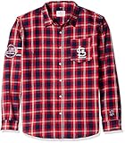 ST。Louis Cardinals Wordmark基本的なフランネルシャツ XL レッド