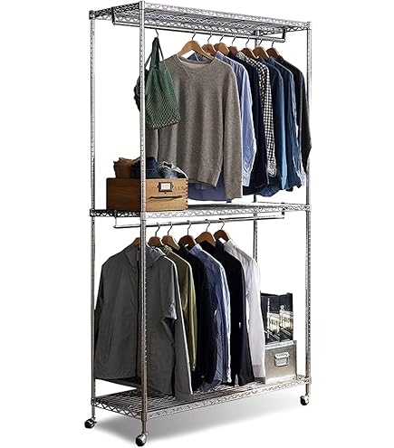Amazon｜スチールラック ラック ワードローブ メタルルミナス 衣類収納