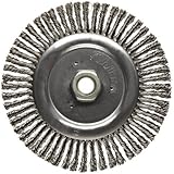 Weiler Dualife Narrow Face Wire Wheel Brush Threaded Hole Stainless Steel 302 Stringer Knotted 6 Dia