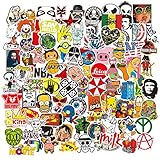ステッカーセット 100枚 防水ステッカー シールパック ブランドステッカースーツケース 車 バイク ヘルメット スケボー ギターなどに適用 (100C)