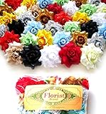 ( 100 ) Assortedシルクバラフラワーヘッド – 1.75 " – 人工花ヘッドファブリック花柄Supplies卸売ロットのウェディング花アクセサリーにブライダルヘアクリップヘッドバンドド