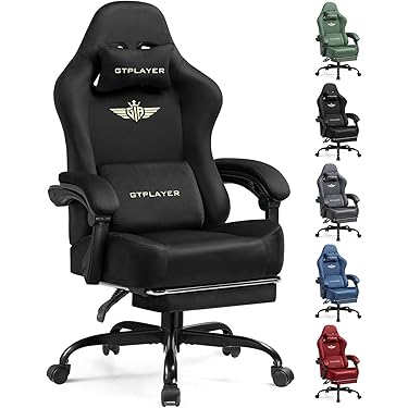 大人気♫早い者勝ち！ゲーミングチェアが激安価格！フルフラット デスクチェア Amazon.co.jp: GTRacing ゲーミングチェア オットマン付き