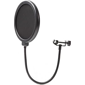 [PERDIN] ポップガード ポップブロッカー マイク 二枚フィルター ノイズ防止 グラつき防止 録音 配信専用