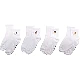 Amazon Fanshou Fashion Store レディース 白 ソックス 靴下 可愛い カートゥーン 刺繍 ショートソックス 5足 セット 靴下 通販