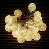 LEDHOLYT 2m LED 20灯 電池式 月光 ボール ストリングライト 室内室外 祝い日 クリスマス 新年 庭園 寝室 装飾 イルミネーション ウォームホワイト
