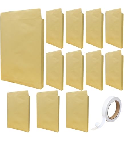 Amazon.co.jp: 角2封筒 マチ付 保存袋 クラフト120g マルタック玉付