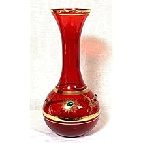 Amazon.co.jp: 置物 花瓶 ベネチアングラス調 赤 イタリア製