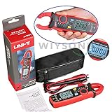 Wiysond ミニデジタル クランプ メーター UT210E 真の実効値 自動レンジ 2000カウント LCDディスプレ イ マルチメータメガーバックライト