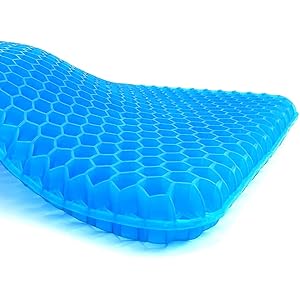 ゲルクッション【2020年最新の改良版 日本発のゲル技術を採用】 座布団 二重設計 無重力クッション 高反発 通気性 体圧分散 持ち運び 自動車 椅子用 自宅 オフィス 四季通用 クッションカバー付き