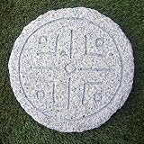 飛石 飛び石 白 御影石 直径約 30cm 丸 【 デラックスデザイン D12 】