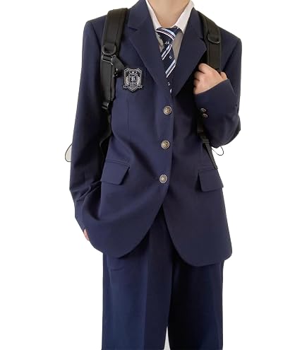 Amazon.co.jp: 4点セット 制服 学生服 スクール ブレザー 上下セット