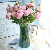 Amazon｜RERACO 造花 バラ ピンク 6本セット 薔薇 ローズ 花束