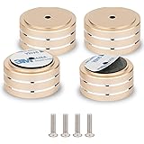 Monosaudio 4Pcs インシュレーター スピーカー オーディオ用インシュレーター アルミニウム製 スピーカーいんしゅれーたー 200kg重さ耐る 滑り止めリング付き オーディオ音質向上 振動防止 3M両面テープ・ネジ止め両対応 スピーカー、