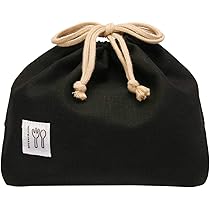 OMORI【Amazon限定】ランチトートバッグ　コットン巾着 オーガニックコットンガゼット巾着トートにオリジナルデザインを