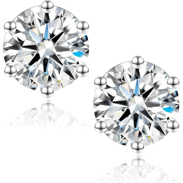 Amazon | 1-4CT モアッサナイトスタッドピアス、ヘイロー