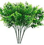 DiDaDi 4 pcs人工フェイクプラスチック植物低木ユーカリLeaves Bushes FakeシミュレーションGreenery Officeベランダ外側インドア植物ホームガーデンウェディングの装
