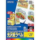 コクヨ(KOKUYO) カラーレーザー カラーコピー ラベル 光沢 ノーカット 20枚 LBP-G6900