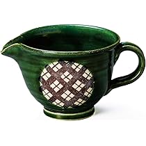 Amazon｜常滑焼 佳窯織部鉄絵手付 片口 鉢 グリーン 280ml Y1020
