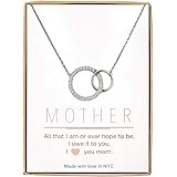 A+O Mom, Mother Gift Interlocking Circle Bracelet in Sterling Silver, Rose Gold, Gold Vermeil