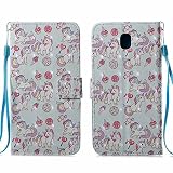 Galaxy J7 2017 ケース ,COOSTOREJP かわいい面白いカラフルな絵画の3DパターンのPUレザーウォレットケースSamsung Galaxy J7 2017 (EU Model)用