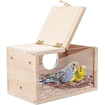 インコセキセイインコ巣箱 Amazon.co.jp: Roisin 1 ピースインコ巣箱透明鳥小屋ケージ木製