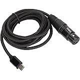 Entatial USB Cマイクケーブル、82dBUSBCからXLRメスケーブル低ノイズ高サンプリングレートUSBC-XLRメスケーブル ステージ用
