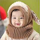 POTOJP うさぎちゃん風 ニット帽子 かわいい 赤ちゃん　帽＋マフラー ニット帽 防寒 5色選択可能　 冬　暖かい　6ヶ月から36ヶ月まで　誕生日　プレゼント　ベビー 　キッズ 赤ちゃん 子 子供