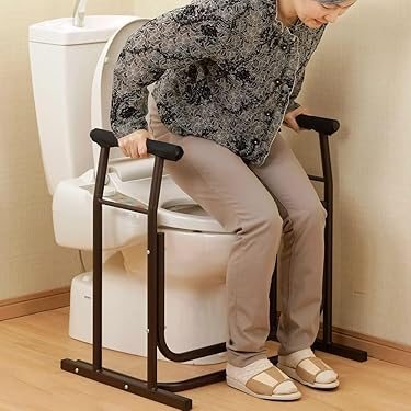 Vアイリスオーヤマ トイレ手すり5段階調節 置くだけ ホワイト IRIS OHYAMA トイレ 手すり 置き型 介護 立ち上がり補助