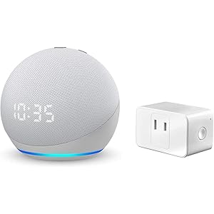 【新型】Echo Dot (エコードット) 第4世代 - 時計付きスマートスピーカー with Alexa、グレーシャー…