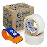 エコクオ OPPテープ 梱包用テープ 48mm幅 100m巻 72巻入 透明 (45ミクロン) 0.045mm テープカッター付き