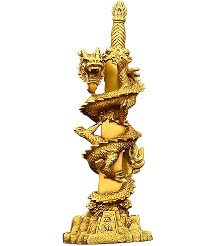 Amazon.co.jp: 龍の置物 倶利伽羅龍王 風水 龍 置物 倶利伽羅剣 龍剣
