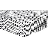Trend Lab Chevron Deluxe Flannel Fitted Crib Sheet, Navy and Gray, Navy by Trend Lab [並行輸入品]