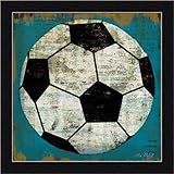 ボールIV Mo Mullanサッカー男の子部屋アートプリント入り 12  x 12  Inch