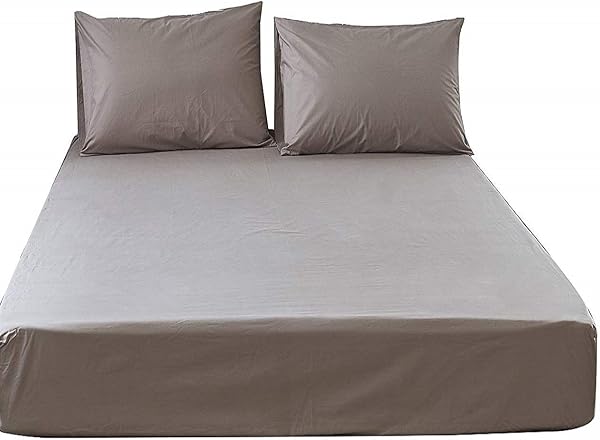 AVA.Home Fitted Sheets, Semi-Double, 35 cm Seam, Gray, Bed Sheets, 100% Cotton, Mattress Cover, All-Around Elastic, Easy to Put on and Take off, BOX Sheets, Cotton, Skin-Friendly, Washable - 1