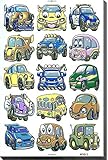 Jazzstick 150 Cute Cartoon Cars Vehicle Decorative Sticker Decal for Kids Boys Large 6.7x10.4 in. 10