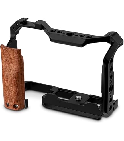 Amazon | Topcine カメラケージ Sony Alpha ZV-E10 用 木製ハンドル