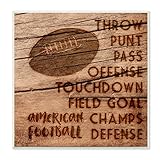 Stupell Decor Football Planked Wood Look Wall Plaqueアート ブラウン brp-1779_wd_12x12