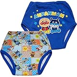 アンパンマン トイレトレーニング 2枚組 3重層 トレーニングパンツ おむつはずし（ブルー90cm）