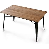 LOWYA ダイニングテーブル 天然木 スチール脚 単品 インダストリアル ナチュラル