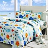 Ocean Park Duvet Cover Set Light Blue Boys Bedding Kids Bedding, Full Size [並行輸入品]