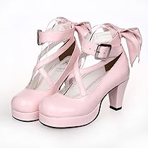 Amazon | [cnstone] 厚底靴 ロリータ靴 ロリータパンプス シンプル定番